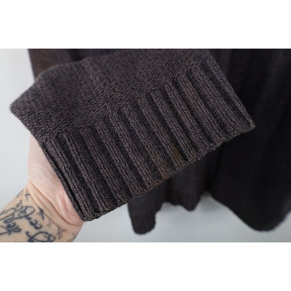 Buckle BKE Mens 2XL Thrashed Chunky Fisherman Cable Knit Henley Sweater Gray - Picture 9 of 16